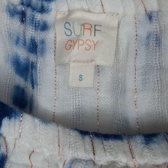 Surf Gypsy Boho Off the Shoulder Tie Dye Top sz S - Picture 5 of 6